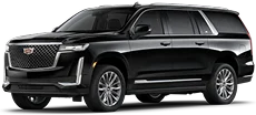 Sleek black Cadillac Escalade SUV angled slightly left.